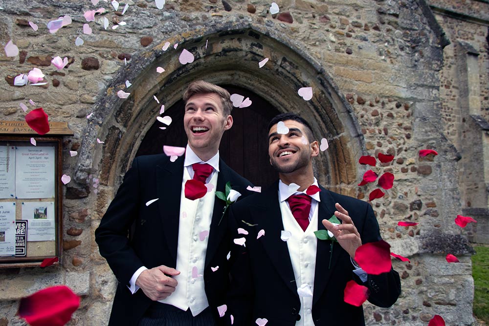 two men getting married